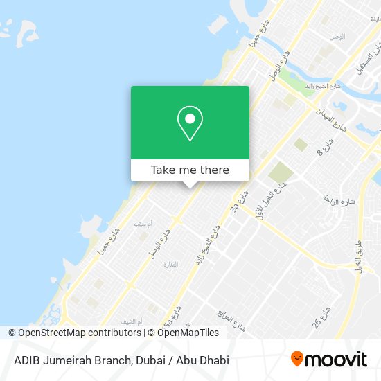 ADIB Jumeirah Branch map
