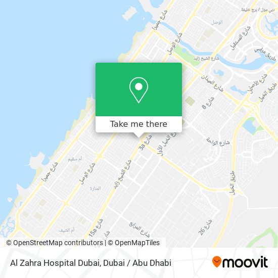 Al Zahra Hospital Dubai map