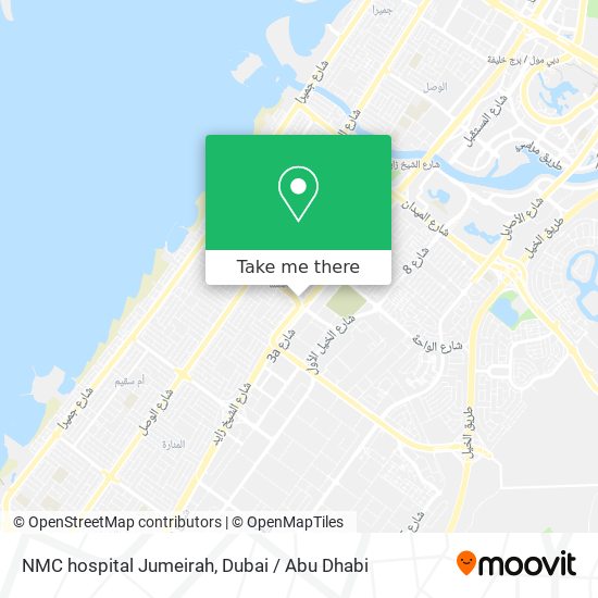 NMC hospital Jumeirah map