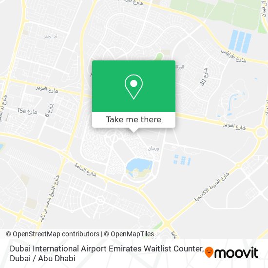 Dubai International Airport Emirates Waitlist Counter map