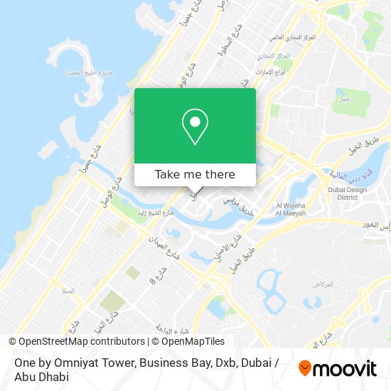 One by Omniyat Tower, Business Bay, Dxb map