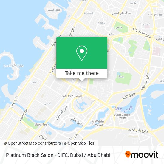 Platinum Black Salon - DIFC map