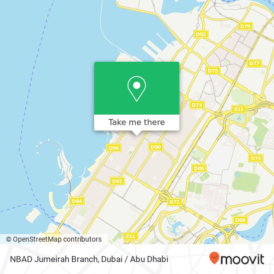 NBAD Jumeirah Branch map