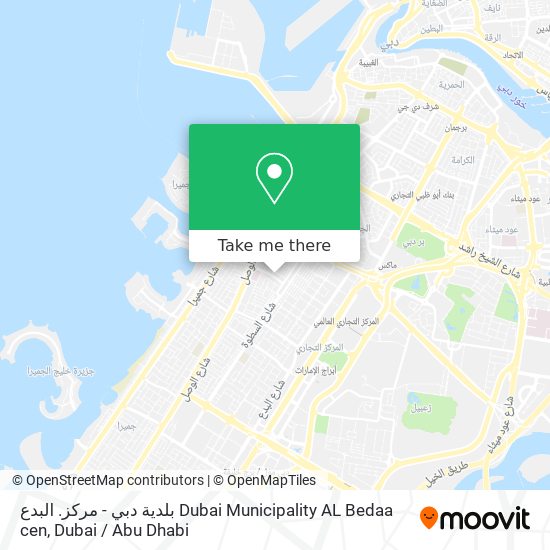 بلدية دبي - مركز. البدع Dubai Municipality AL Bedaa cen map