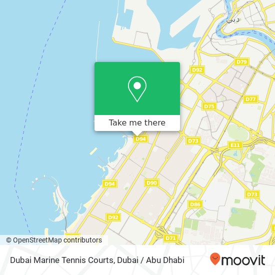 Dubai Marine Tennis Courts map