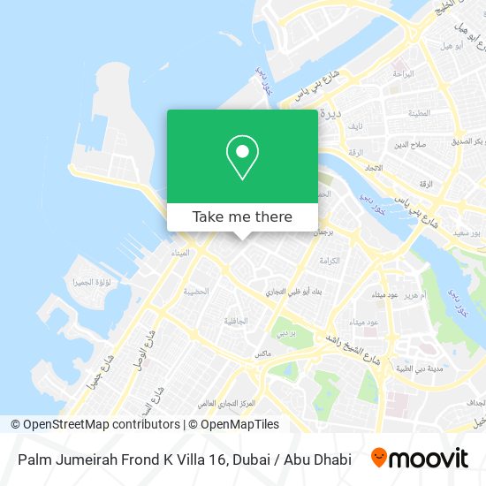 Palm Jumeirah Frond K Villa 16 map