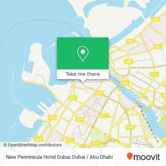 New Penninsula Hotel Dubai map