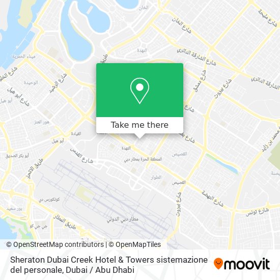 Sheraton Dubai Creek Hotel & Towers sistemazione del personale map