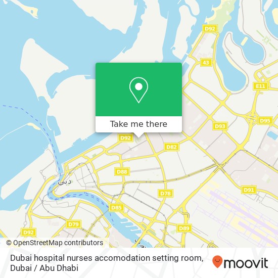 Dubai hospital  nurses accomodation setting room map