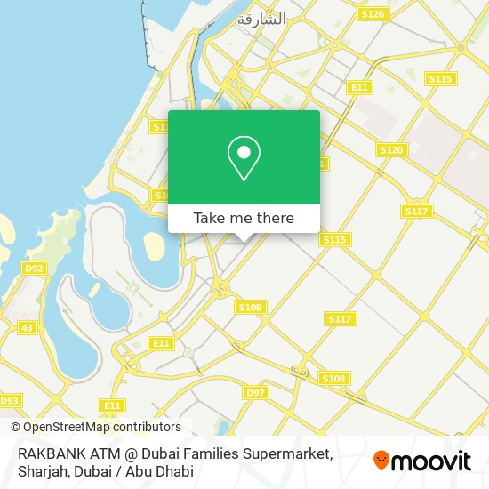 RAKBANK ATM @ Dubai Families Supermarket, Sharjah map