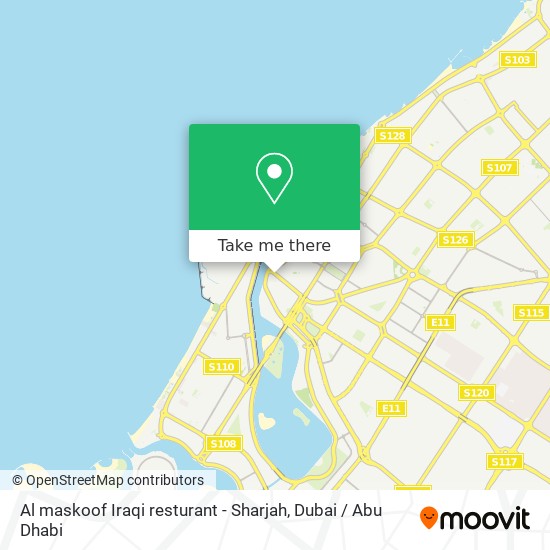 Al maskoof Iraqi resturant - Sharjah map