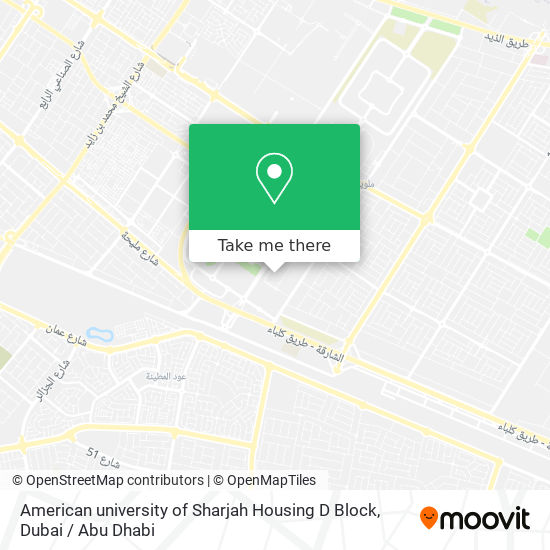 American university of Sharjah Housing D Block map