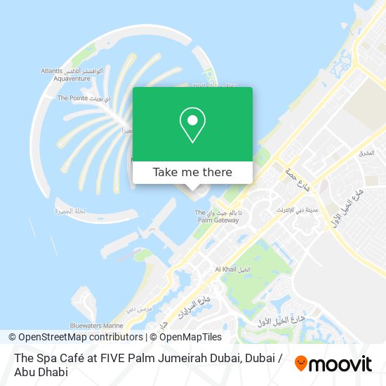 The Spa Café at FIVE Palm Jumeirah Dubai map