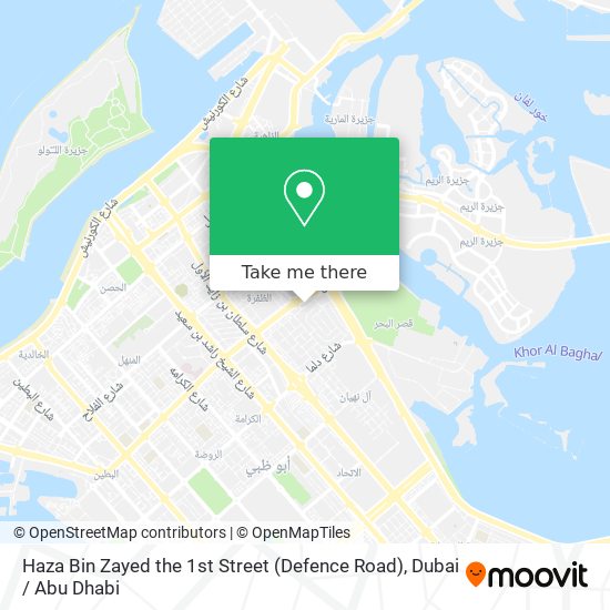 Haza Bin Zayed the 1st Street (Defence Road) map