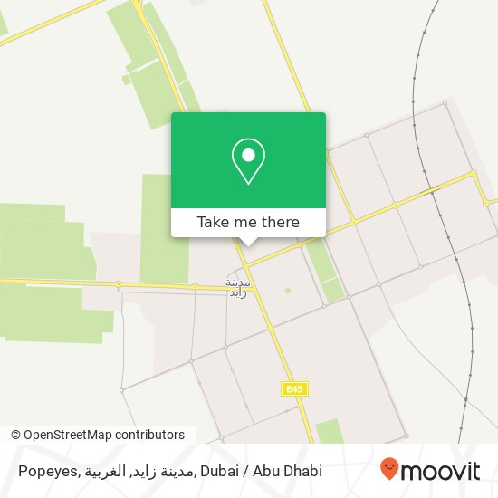 Popeyes, مدينة زايد, الغربية map