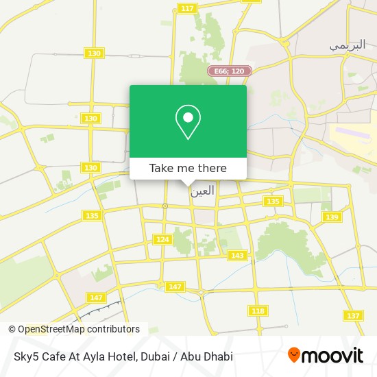 Sky5 Cafe At Ayla Hotel map