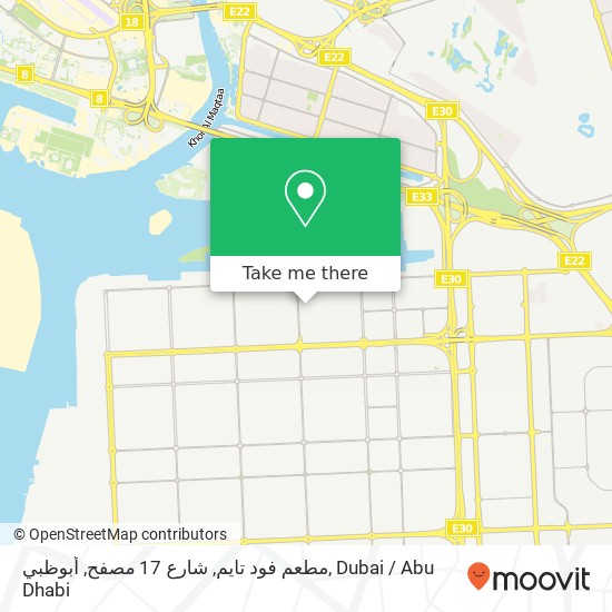 مطعم فود تايم, شارع 17 مصفح, أبوظبي map