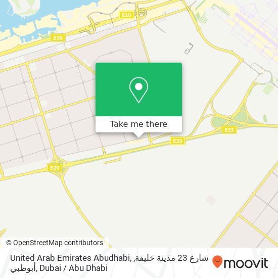 United Arab Emirates Abudhabi, شارع 23 مدينة خليفة, أبوظبي map