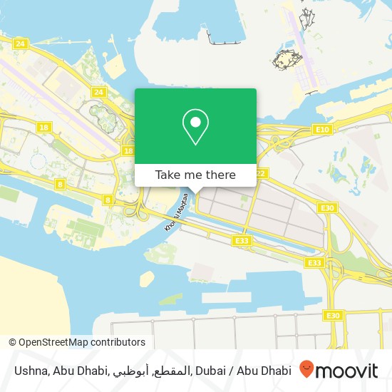 Ushna, Abu Dhabi, المقطع, أبوظبي map