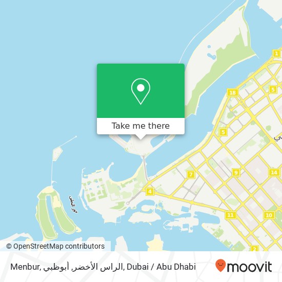 Menbur, الراس الأخضر, أبوظبي map