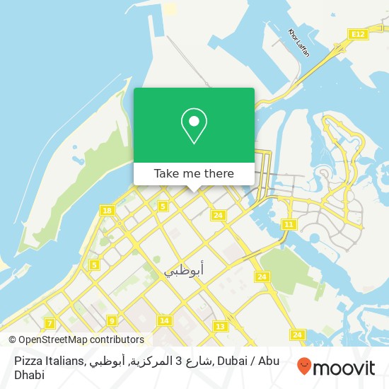 Pizza Italians, شارع 3 المركزية, أبوظبي map