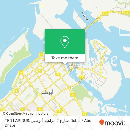 TED LAPIDUS, شارع 2 الزاهية, أبوظبي map