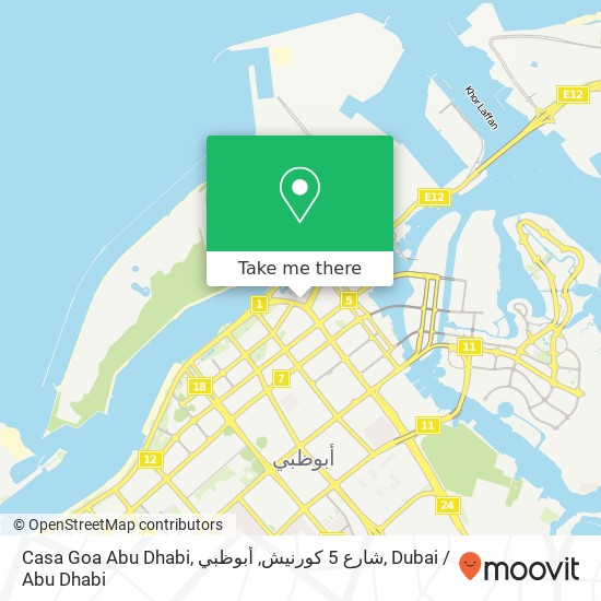 Casa Goa Abu Dhabi, شارع 5 كورنيش, أبوظبي map