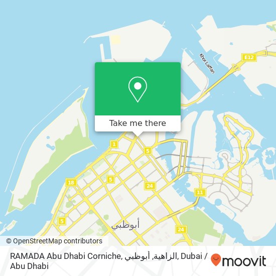 RAMADA Abu Dhabi Corniche, الزاهية, أبوظبي map