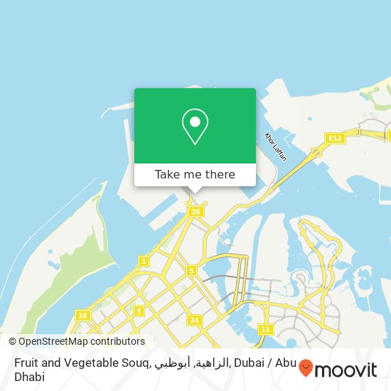 Fruit and Vegetable Souq, الزاهية, أبوظبي map