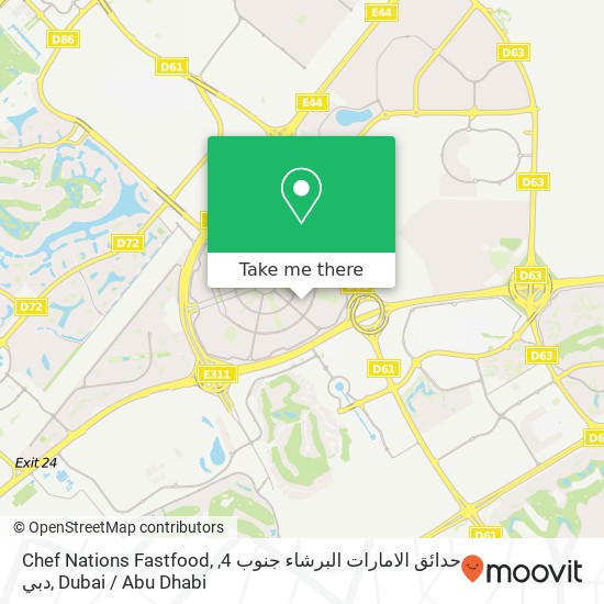 Chef Nations Fastfood, حدائق الامارات البرشاء جنوب 4, دبي map