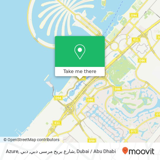 Azure, شارع بريح مرسى دبي, دبي map