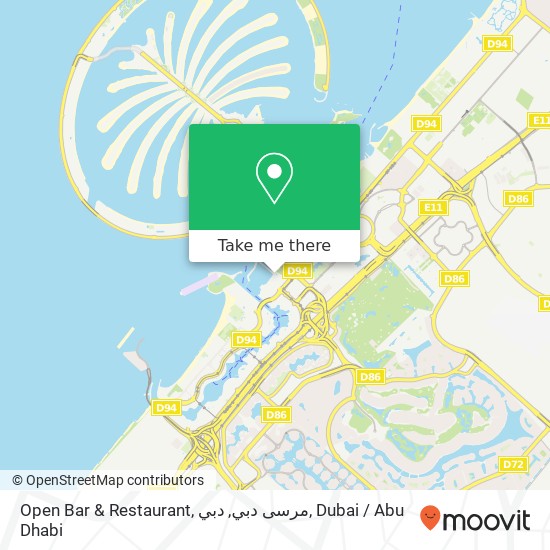 Open Bar & Restaurant, مرسى دبي, دبي map