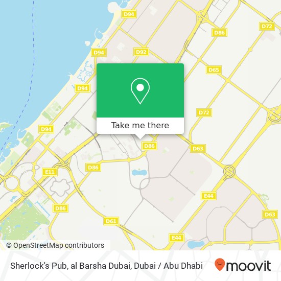 Sherlock's Pub, al Barsha Dubai map