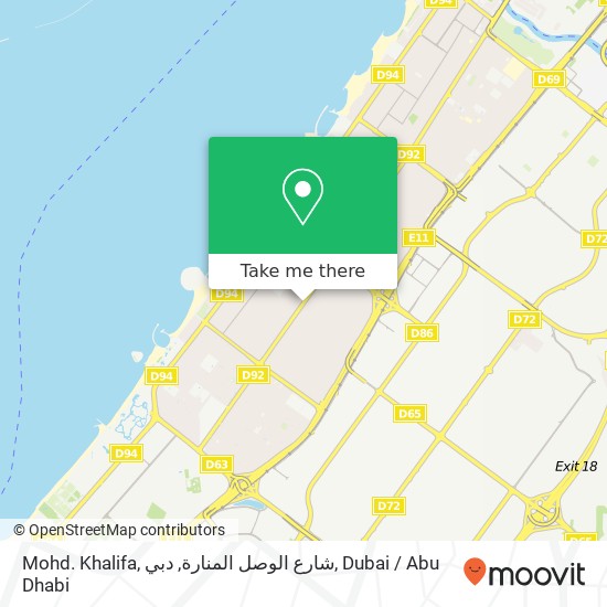 Mohd. Khalifa, شارع الوصل المنارة, دبي map