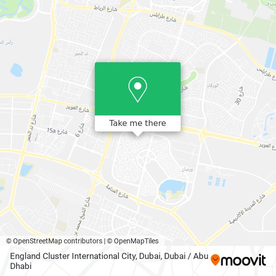 England Cluster International City, Dubai map