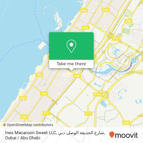 Ines Macaroon Sweet LLC, شارع الحديقة الوصل, دبي map