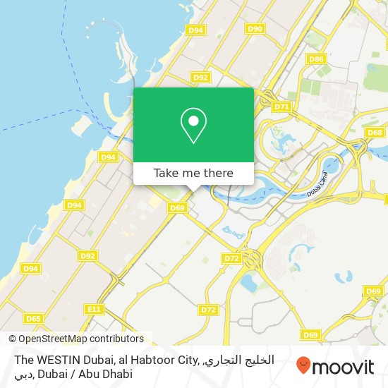 The WESTIN Dubai, al Habtoor City, الخليج التجاري, دبي map