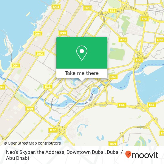 Neo's Skybar. the Address, Downtown Dubai map