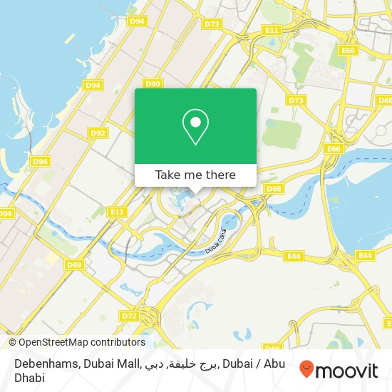 Debenhams, Dubai Mall, برج خليفة, دبي map