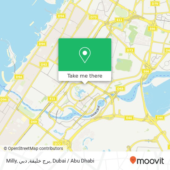 Milly, برج خليفة, دبي map