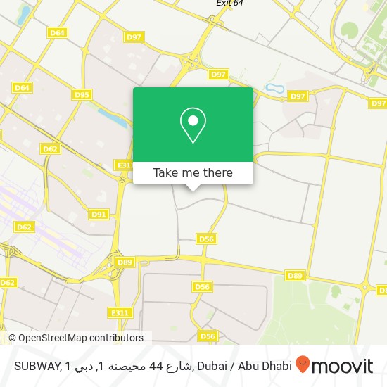 SUBWAY, 1 شارع 44 محيصنة 1, دبي map