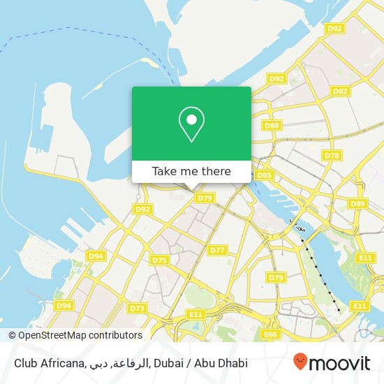 Club Africana, الرفاعة, دبي map