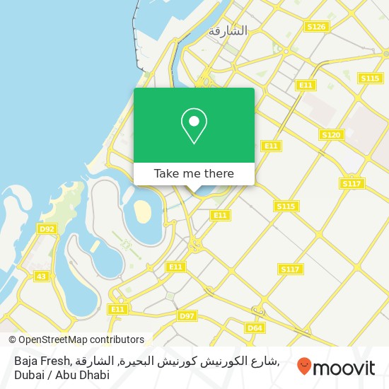 Baja Fresh, شارع الكورنيش كورنيش البحيرة, الشارقة map