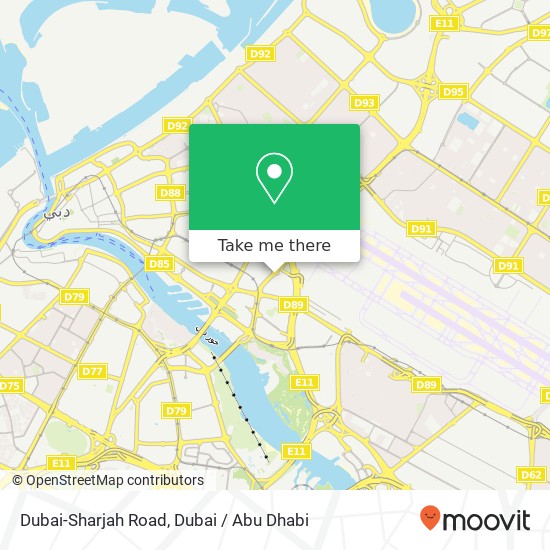 Dubai-Sharjah Road map