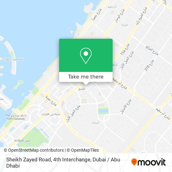 Sheikh Zayed Road, 4th Interchange map