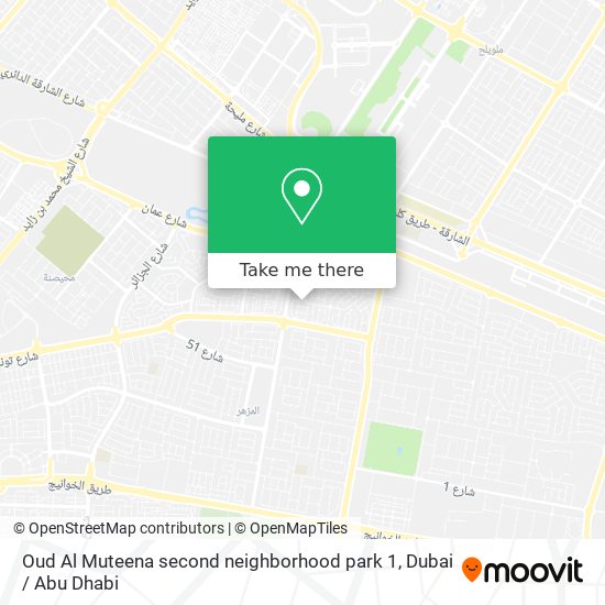 Oud Al Muteena second neighborhood park 1 map