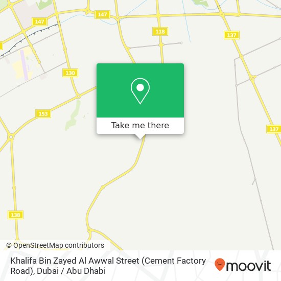 Khalifa Bin Zayed Al Awwal Street (Cement Factory Road) map