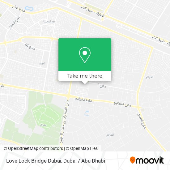Love Lock Bridge Dubai map