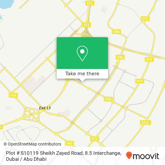 Plot # S10119 Sheikh Zayed Road, 8.5 Interchange map