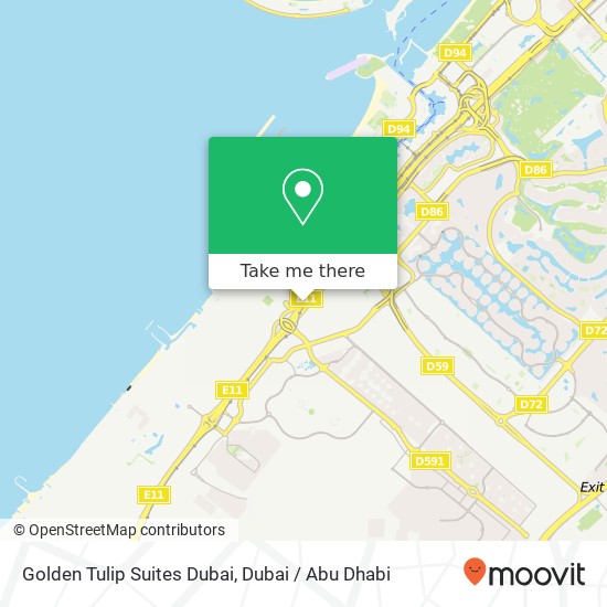 Golden Tulip Suites Dubai map